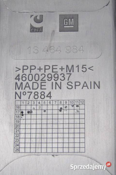 TUNEL ŚRODKOWY SCHOWEK OPEL CROSSLAND X osobowe