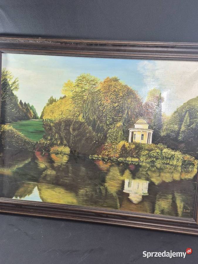 obraz na putnie sygnowany Poddębice