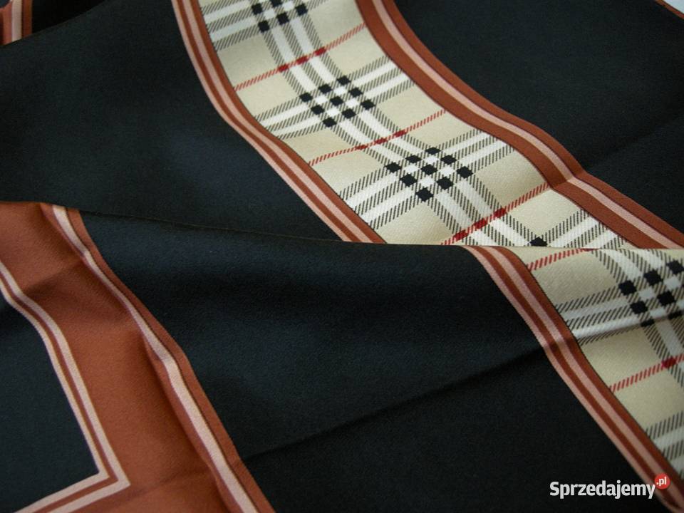 Burberry London luksusowa chusta jedwabna 110110 Dla kobiet Kolonia Piaski