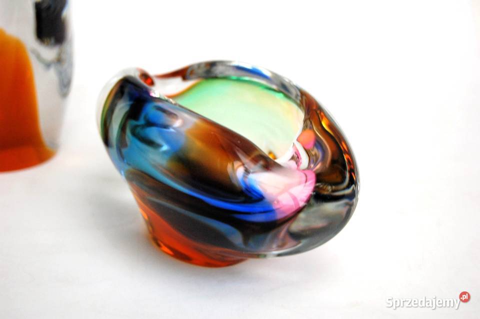 Wazon i popielniczka szkło kryształ Bohemia