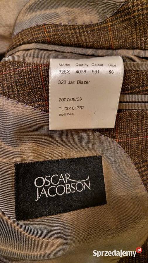 Męska MARYNARKA Oscar Jacobson 56 100 wełna jowa