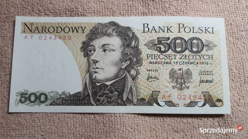 RZADKOŚĆ 500 złotych 1976 s AF Warszawa
