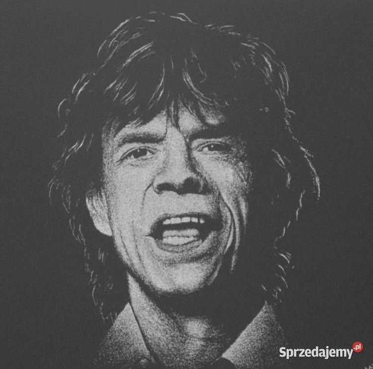 Mick Jagger Rolling Stones Grawerowany obraz Antyki, Sztuka, Kolekcje Sandomierz