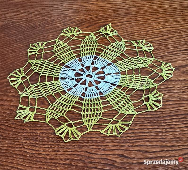 Serweta na szydełku rękodzieło bawełna biało wielkopolskie Poznań sprzedam