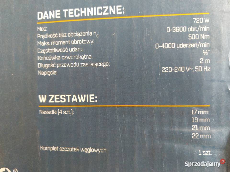 NAJTANIEJ Klucz Udarowy Wkrętarka Udarowa 720W śląskie Zabrze