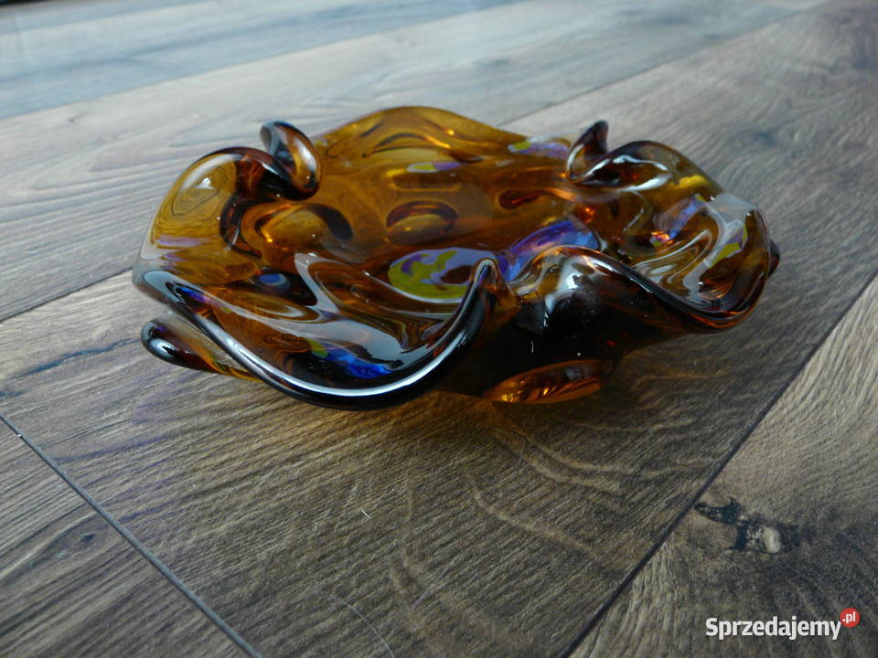 popielniczka szkło kolorowe PRL Dekoracje i ozdoby świętokrzyskie Końskie
