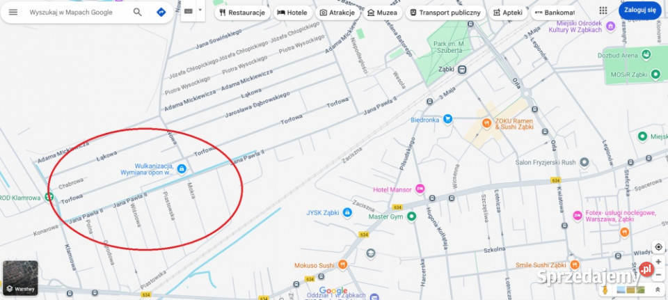 ZĄBKI JPII działka budowlana z KW 320 m2 asfalt mazowieckie Ząbki sprzedam
