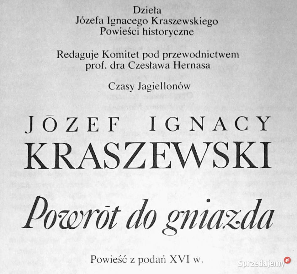 Powrót do gniazda Józef Ignacy Kraszewski lubelskie Chełm