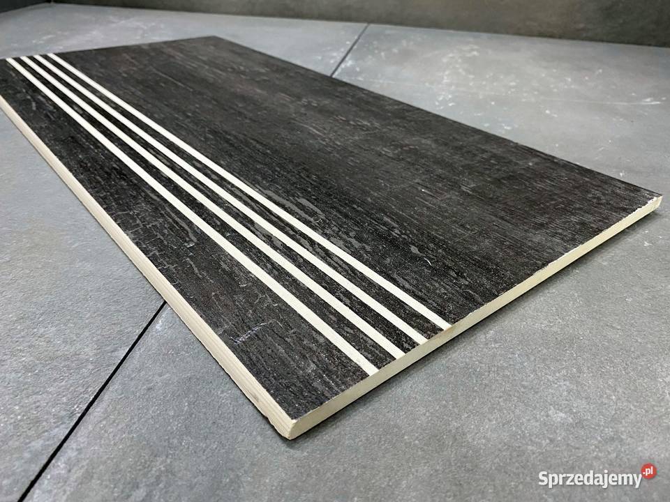 Drewnopodobne płytki na schody szarygrafit Łask sprzedam