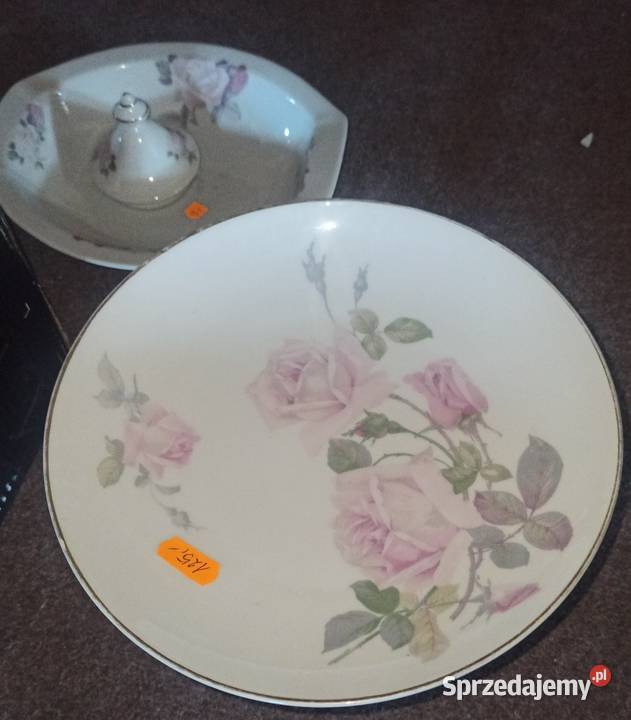 Filiżanki z 2 talerzykami KPM Róża subtelna pomorskie Gdańsk