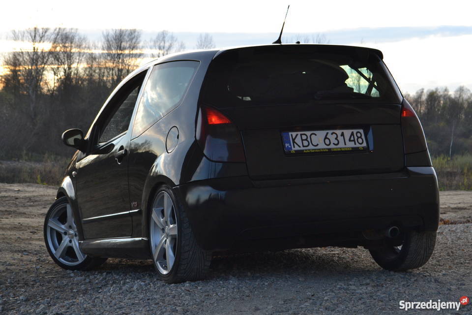 Citroen C2 VTS 16 16V 122 Piękny Czarny światła przeciwmgielne Wolica sprzedam