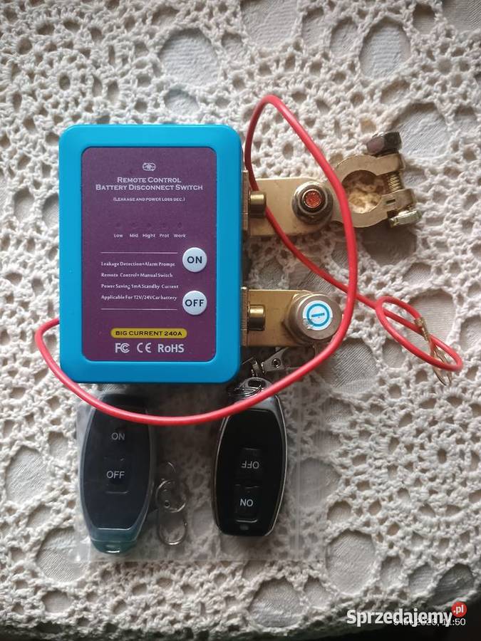 Automatyczny wyłącznik akumulatora z pilotami Strażów