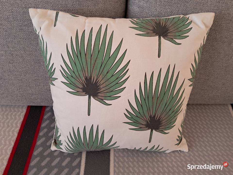 Poduszka dekoracyjna w zielone liście nowa do zielony