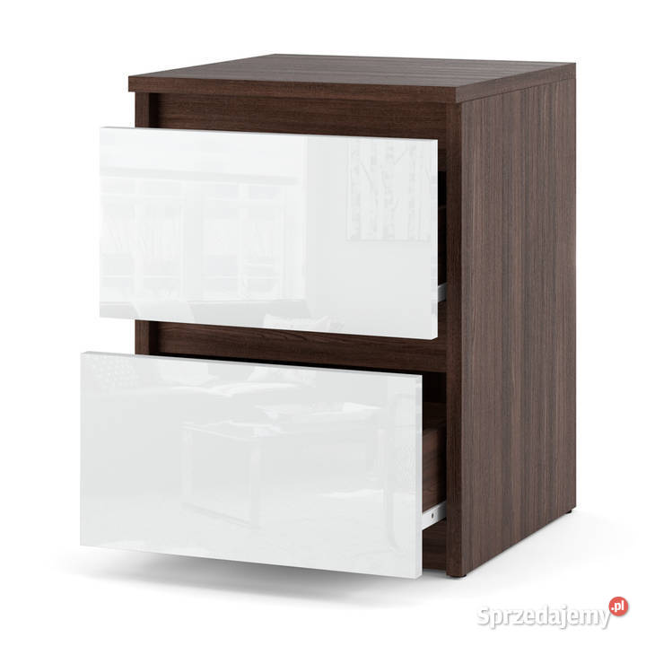 Szafka Nocna Dąb Wenge Biały Połysk 2 Szuflady 40cm warmińsko-mazurskie Elbląg