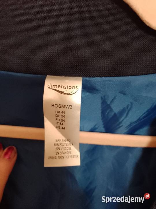 54 XL DimensionsGranatowa kamizelka garniturowa
