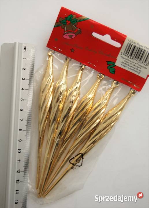 Sople choinkowe złote 6 sztuk 135 Lublin