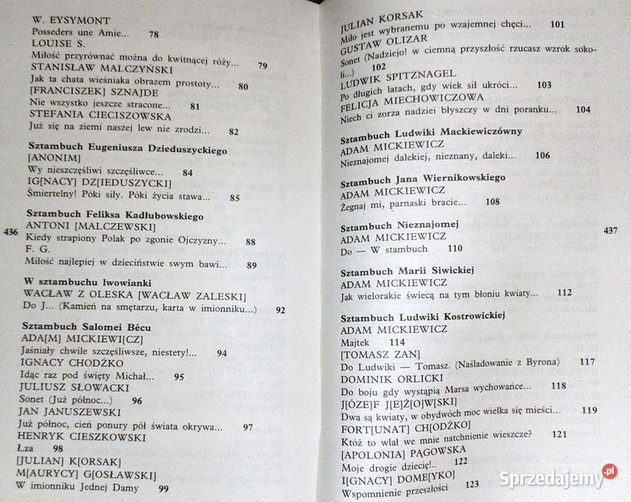 Sztambuch romantyczny Biernacki Andrzej lubelskie Chełm