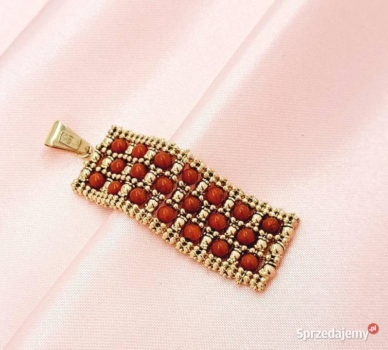 30 Wisiorek Złoty pr585 z Koralem Z207 wielkopolskie Poznań