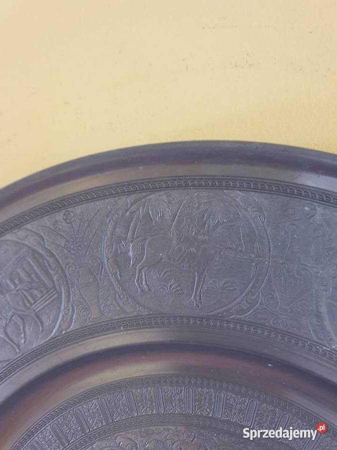 Duży cynowy talerz ozdoba dekoracja Żuromin