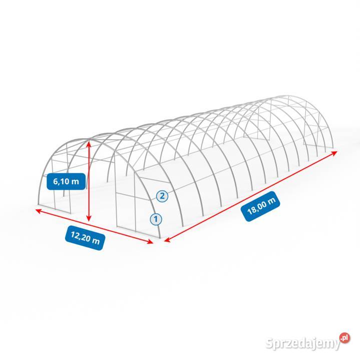 Hala namiotowa łukowa 122x18m PVC 750gm Wrocław