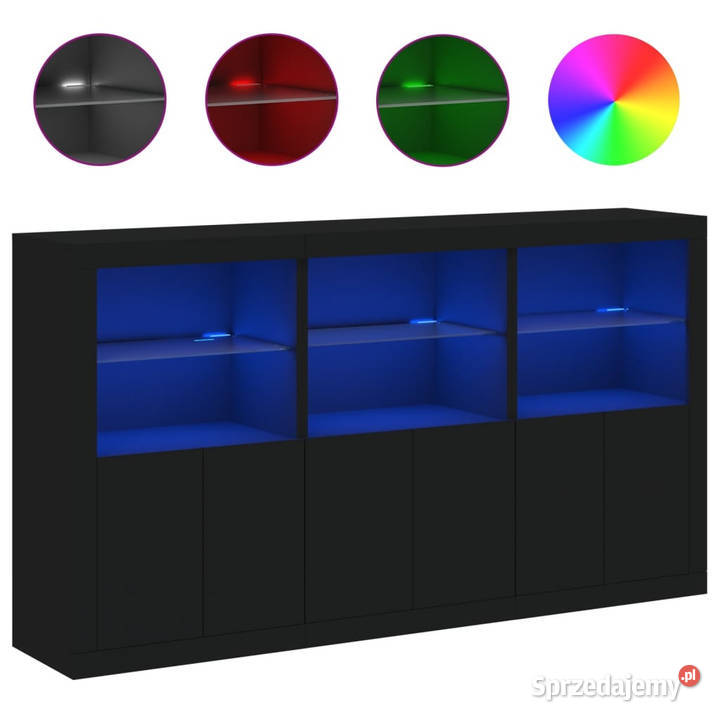 Szafka z oświetleniem LED czarna 1815x37x100 mazowieckie Warszawa
