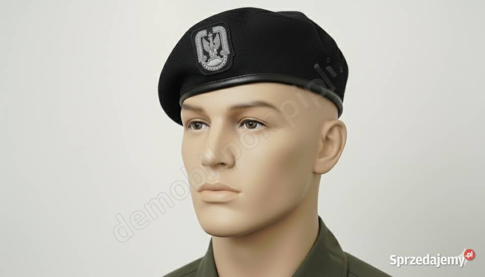 Beret wojskowy Wojska Polskiego czarny 55 Militaria Kraków sprzedam