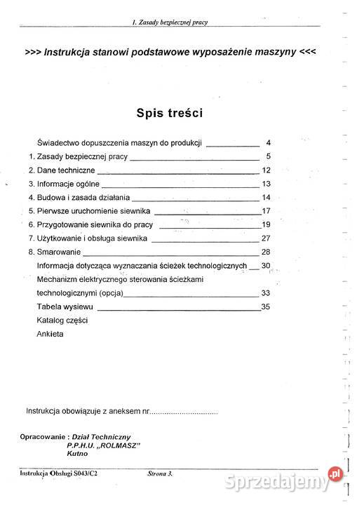INSTRUKCJA I KATALOG POZNANIAK 6 SO43C2 Pozostałe Stalowa Wola