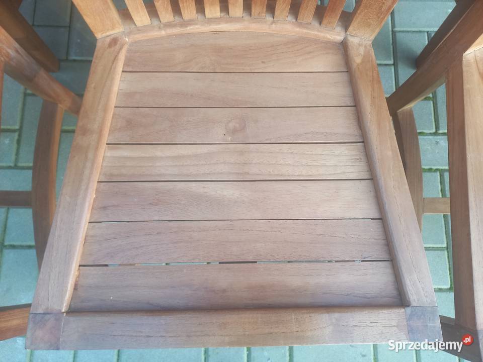 Krzesła tekowe drewniane 2 kolonialne twarde Gawroniec