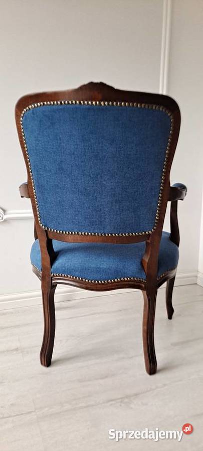 Stylowy pikowany granatowy fotel Ludwik zachodniopomorskie Szczecin