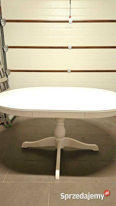 Stół okrągły owalny rozkładany biały INGATORP pomorskie Gościcino