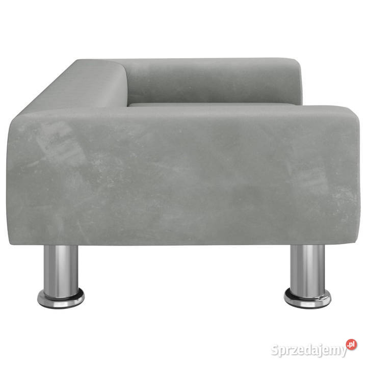 Sofa dzieci jasnoszara 70x45x265 aksamit mazowieckie Warszawa