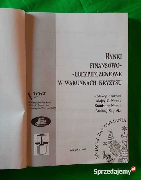 Rynki finansowo ubezpieczeniowe w czasie kryzysu mazowieckie Warszawa