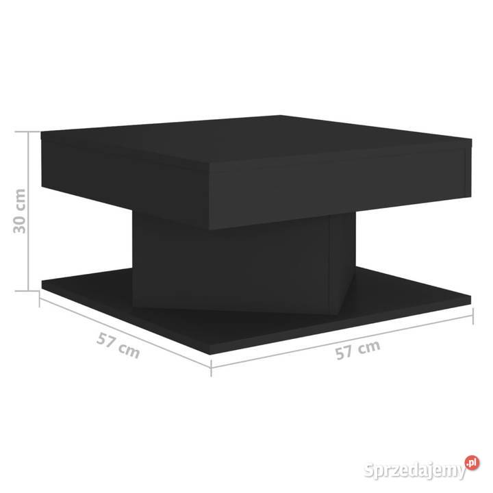 Stolik kawowy czarny 57x57x30 materiał Stoły