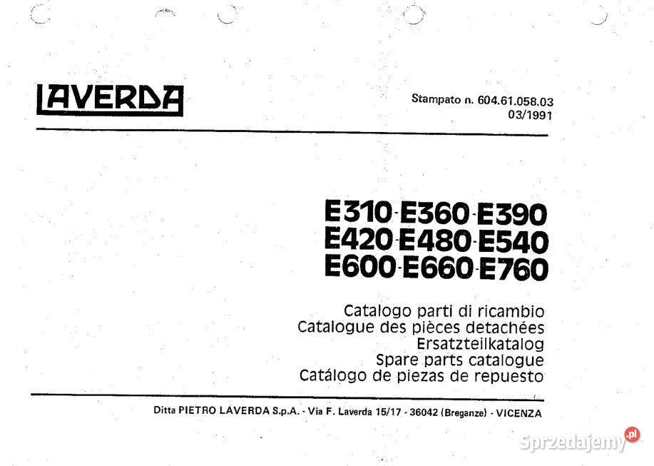 Laverda E310 E360 E390 E420 E480 E540 E600 E660
