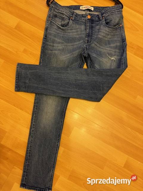 Spodnie męskie jeansy 44 granatowe Retro Brand