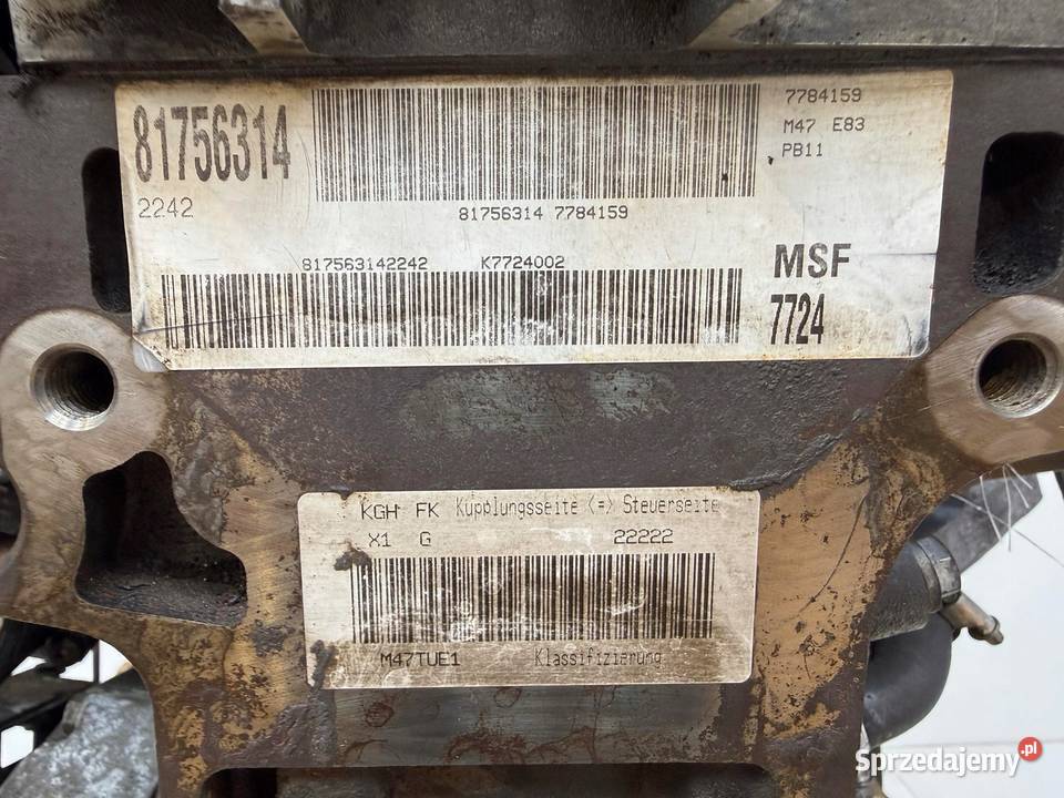 SILNIK M47D20 204D4 BMW X3 E83 20 D DIESEL 150 Chełm sprzedam