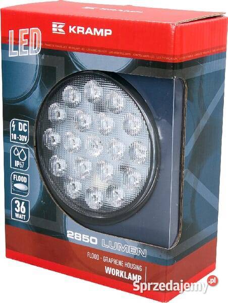 Lampa robocza LED okrągła 36W 2850 lm 1030V Oświetlenie małopolskie Kamionna