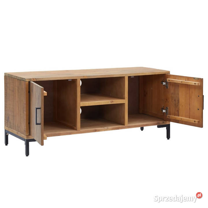 Szafka pod telewizor brązowa 110x35x48 drewno Warszawa