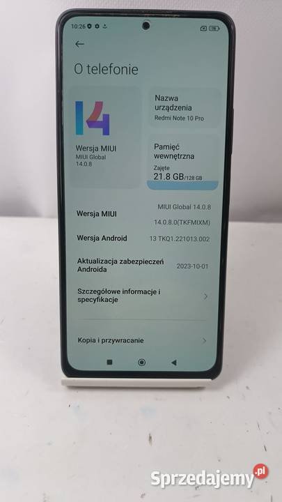 Smartfon Redmi Note 10 Pro 8128GB śląskie Katowice