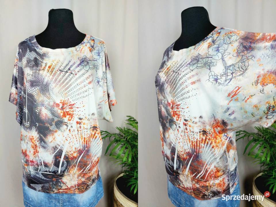 Bluzka damska kimonowa krótki rękaw batwing z Złoczew