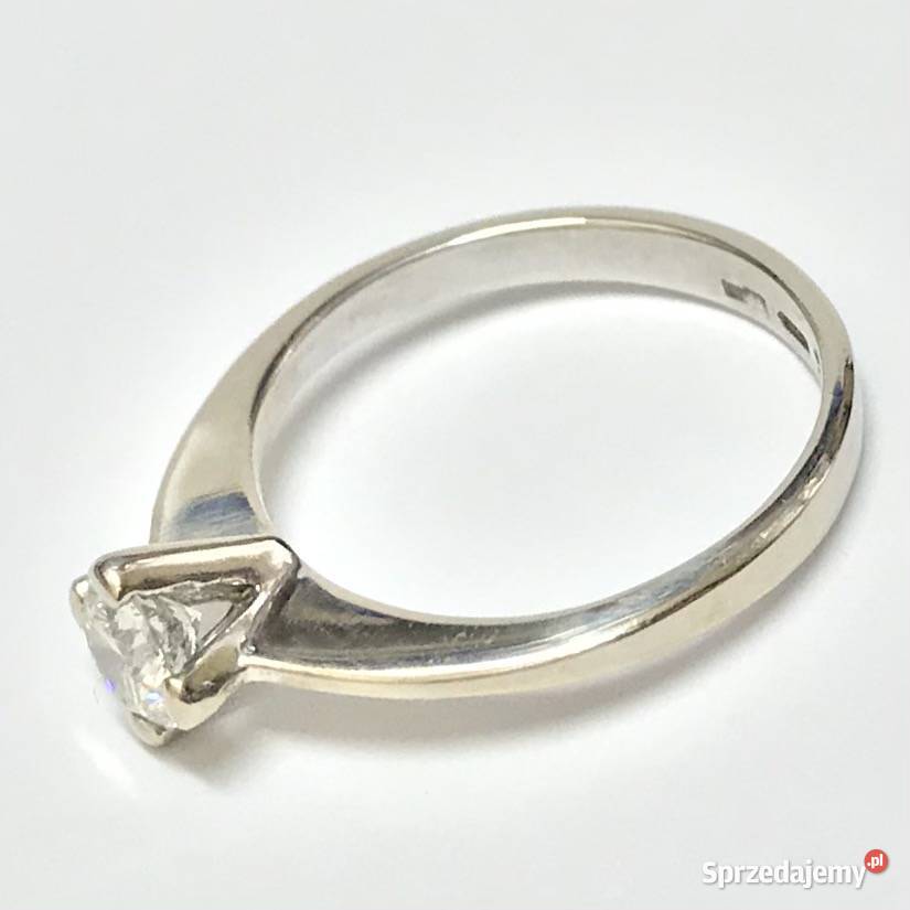 Złoty PIERŚCIONEK zaręczynowy 14K DIAMENT 033ct złote Warszawa