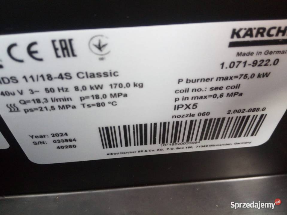 Myjki ciśnieniowe Karcher HDHDS 1118 1021 1218 Płock