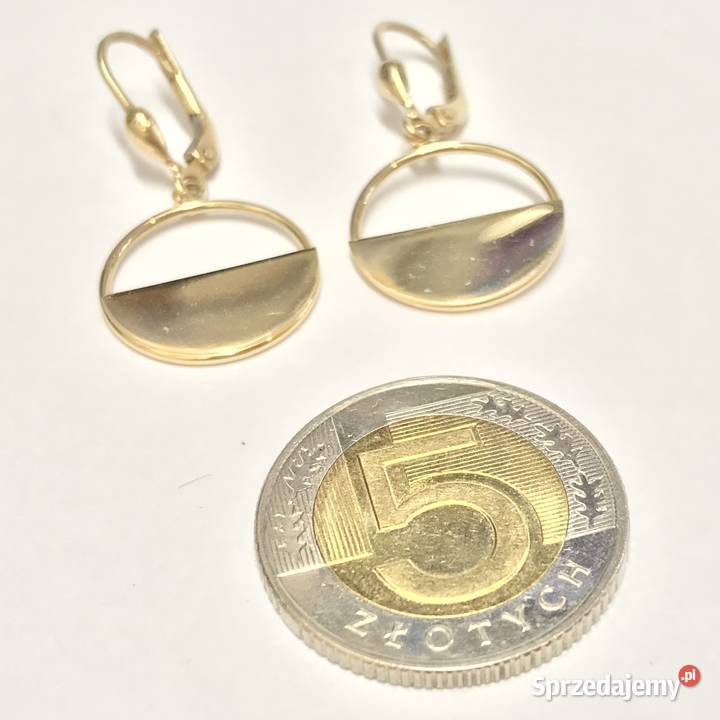 Złote kolczyki 585 14K HalfMoon minimalistyczne Warszawa