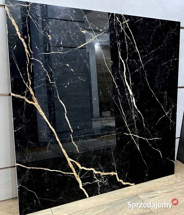 Czarny marmur WYSOKI POŁYSK 60x60 gres MARMUR Łask sprzedam