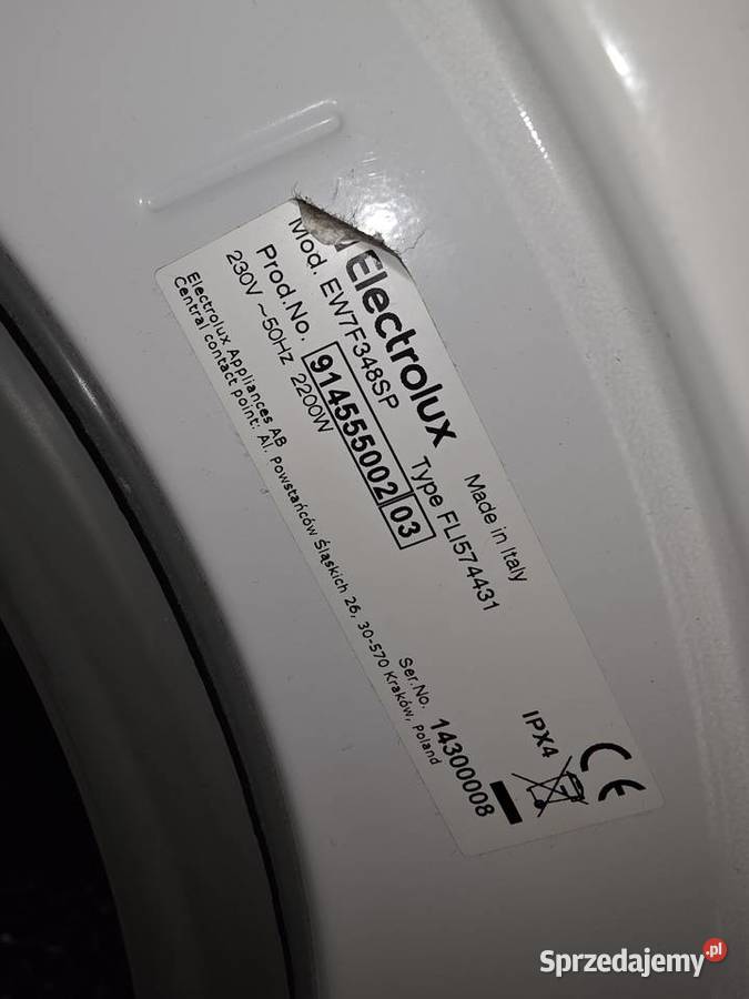 Pralka Electrolux seria 700 para 1400 obrotow Tarnów