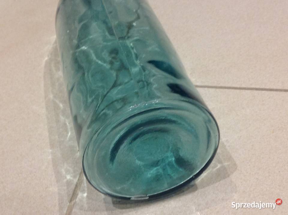 Stara Butelka Szklana Błękitne Szkło Nowa Sól