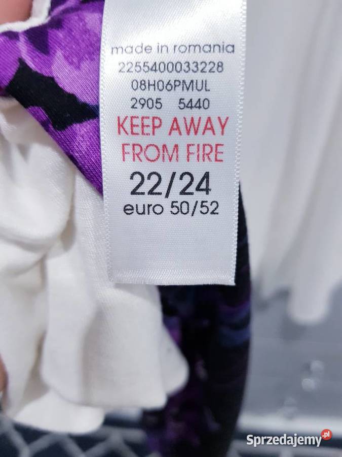 Damska białofioletowa bluzeczka w dużym Rozmiar 52 Bluzki i koszule sprzedam