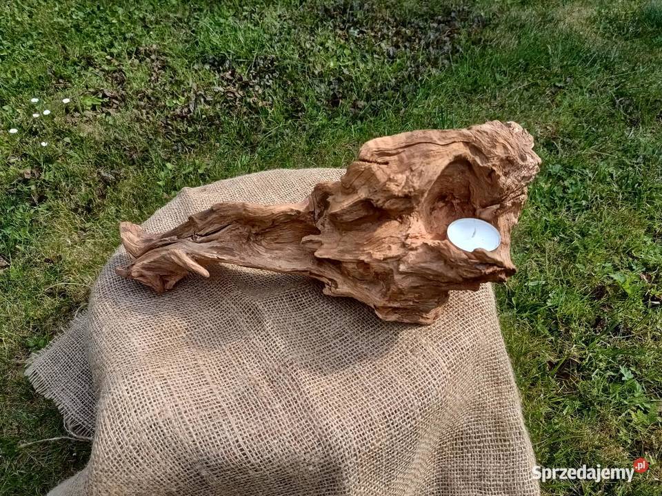 Świecznik tealight z korzenia Trzciel