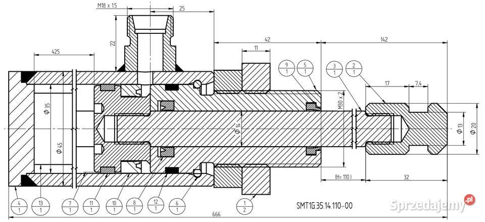 Siłownik hydrauliczny beczka wóz asenizacyjny 4 Solec Kujawski