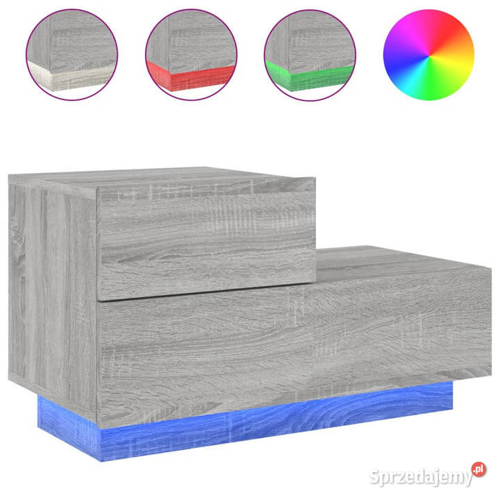Szafka nocna z LED szary dąb sonoma 70x36x405 Warszawa
